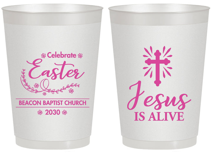 Personalized Easter 20 oz Frosted Cups - Jesus Is Alive | 210027