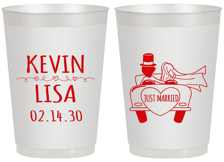 Personalized Wedding 20 oz Frosted Cups - Just Married | 212