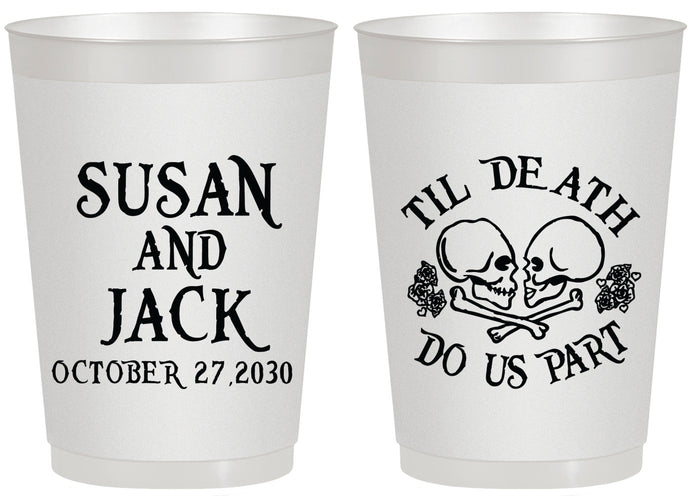 Personalized Wedding 20 oz Frosted Cups - Til Death Do Us Part | 213