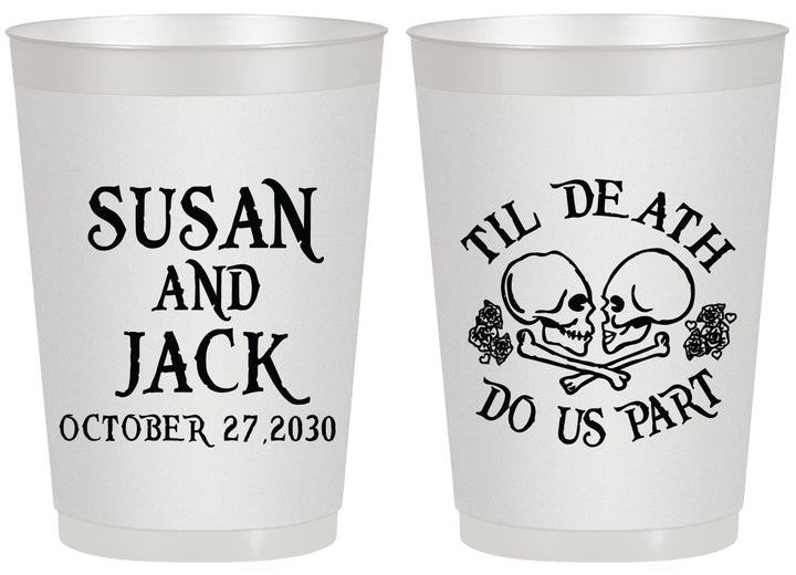 Personalized Wedding 20 oz Frosted Cups - Til Death Do Us Part | 213