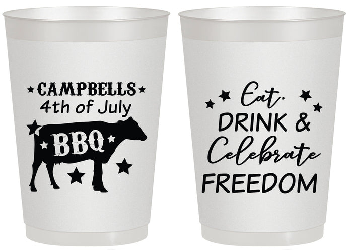 Personalized 4th Of July 20 oz Frosted Cups - Eat Drink Freedom | 220000