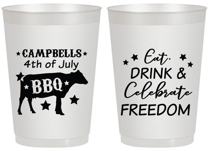 Personalized 4th Of July 20 oz Frosted Cups - Eat Drink Freedom | 220000