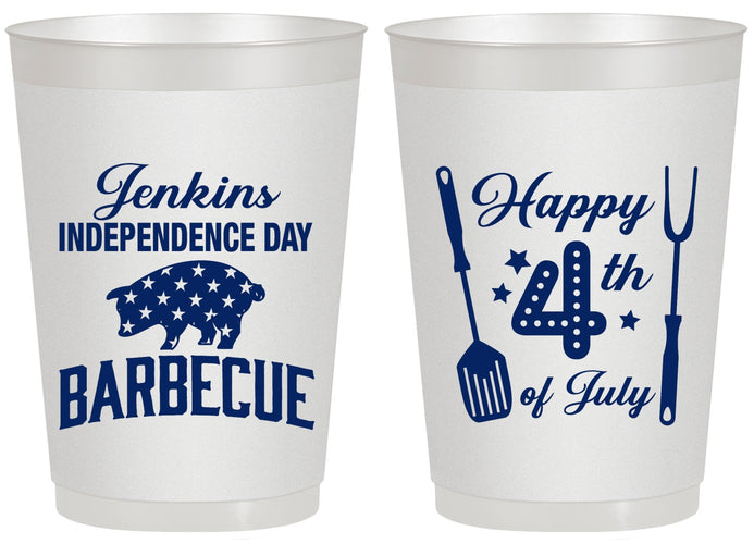 Personalized 4th Of July 20 oz Frosted Cups - Barbecue Bbq | 220001