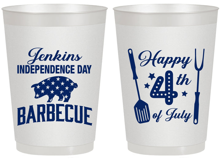 Personalized 4th Of July 20 oz Frosted Cups - Barbecue Bbq | 220001