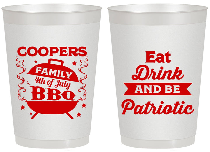 Personalized 4th Of July 20 oz Frosted Cups - Eat Drink Patriotic | 220002