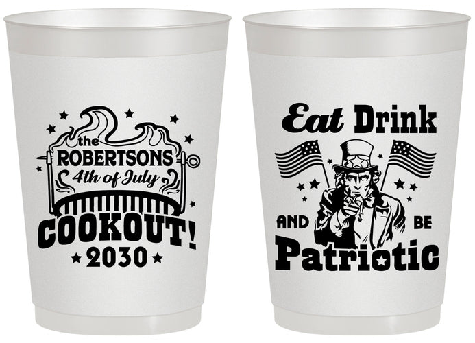 Personalized 4th Of July 20 oz Frosted Cups - Eat Drink Patriotic | 220004