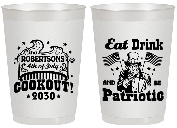 Personalized 4th Of July 20 oz Frosted Cups - Eat Drink Patriotic | 220004