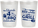 Personalized 4th Of July 20 oz Frosted Cups - Red White Grill | 220005