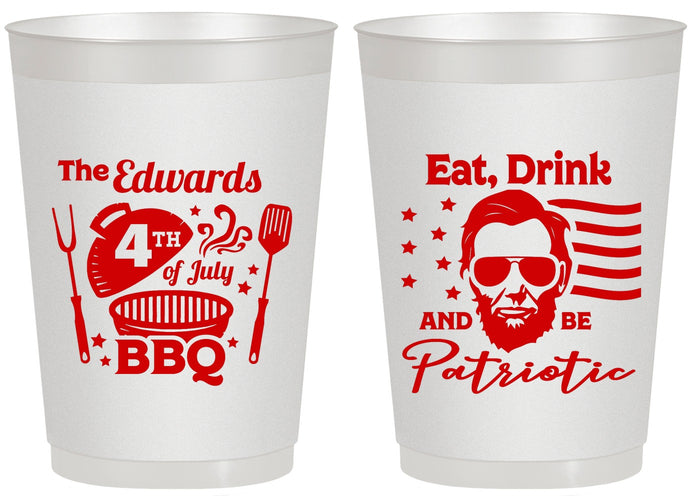 Personalized 4th Of July 20 oz Frosted Cups - Eat Drink Patriotic | 220006