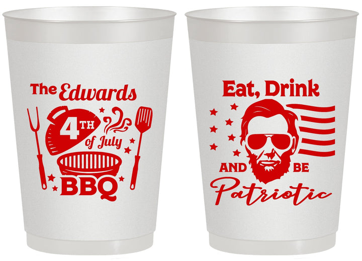 Personalized 4th Of July 20 oz Frosted Cups - Eat Drink Patriotic | 220006