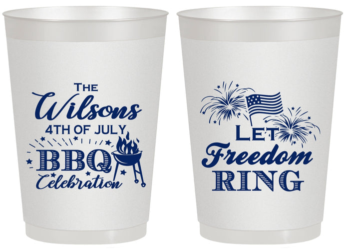 Personalized 4th Of July 20 oz Frosted Cups - Bbq Fireworks | 220009
