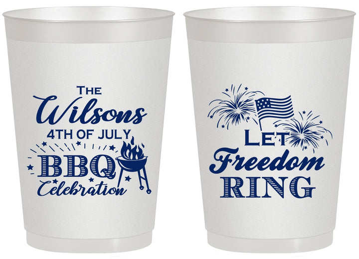 Personalized 4th Of July 20 oz Frosted Cups - Bbq Fireworks | 220009