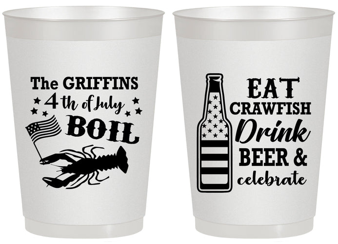 Personalized 4th Of July 20 oz Frosted Cups - Crawfish Boil | 220012