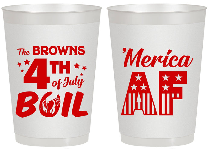 Personalized 4th Of July 20 oz Frosted Cups - Merica Af | 220014