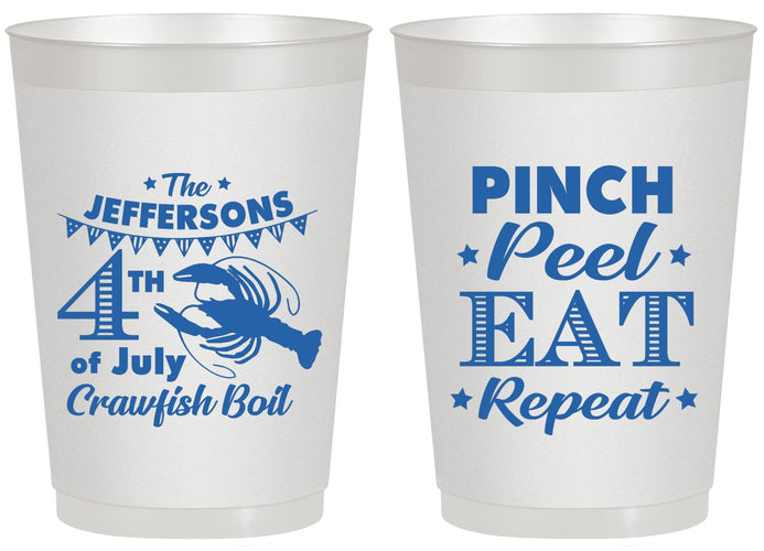 Personalized 4th Of July 20 oz Frosted Cups - Pink Peel Crawfish | 220015