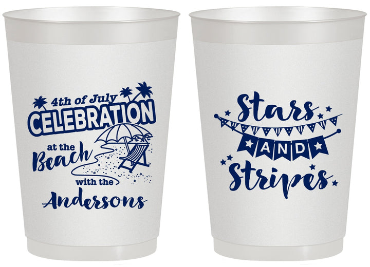 Personalized 4th Of July 20 oz Frosted Cups - Fireworks | 220021