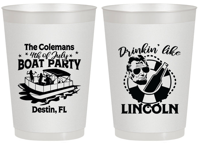 Personalized 4th Of July 20 oz Frosted Cups - Drinkin Like Lincoln | 220032