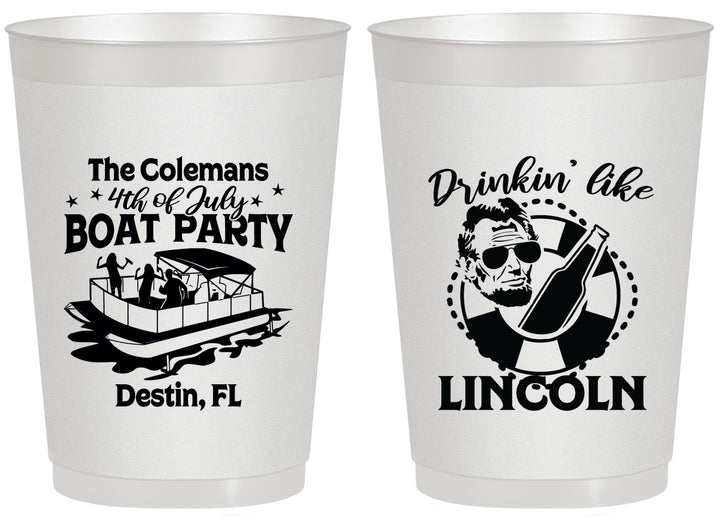 Personalized 4th Of July 20 oz Frosted Cups - Drinkin Like Lincoln | 220032