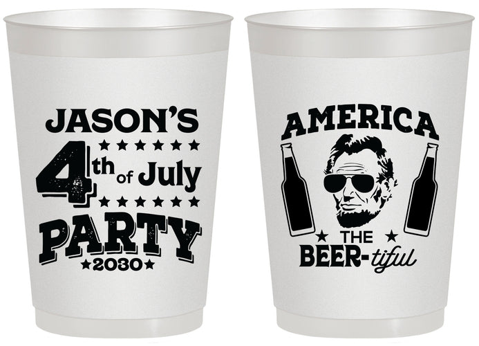 Personalized 4th Of July 20 oz Frosted Cups - Bbq Lincoln | 220036