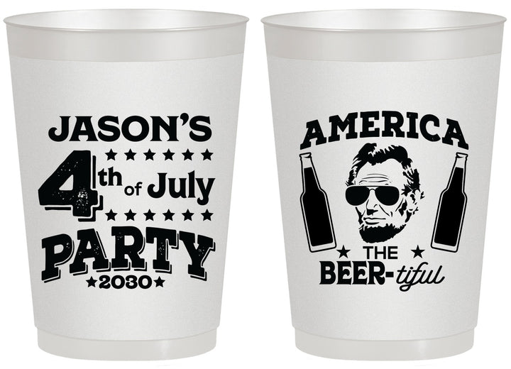 Personalized 4th Of July 20 oz Frosted Cups - Bbq Lincoln | 220036
