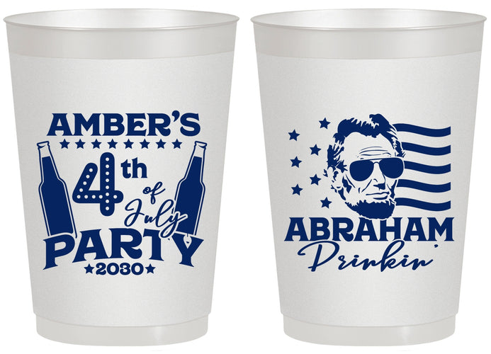 Personalized 4th Of July 20 oz Frosted Cups - Abraham Drinkin | 220037