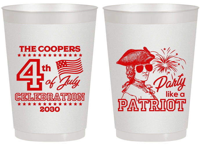 Personalized 4th Of July 20 oz Frosted Cups - Patriot | 220038