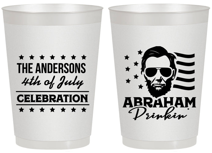 Personalized 4th Of July 20 oz Frosted Cups - Abraham Drinkin | 220044