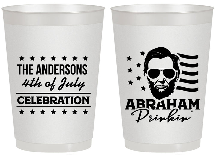 Personalized 4th Of July 20 oz Frosted Cups - Abraham Drinkin | 220044