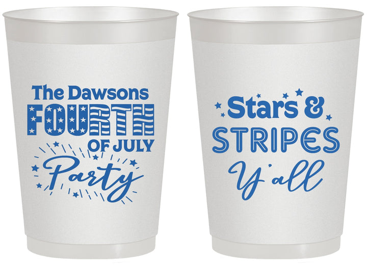 Personalized 4th Of July 20 oz Frosted Cups - Stars Stripes | 220047