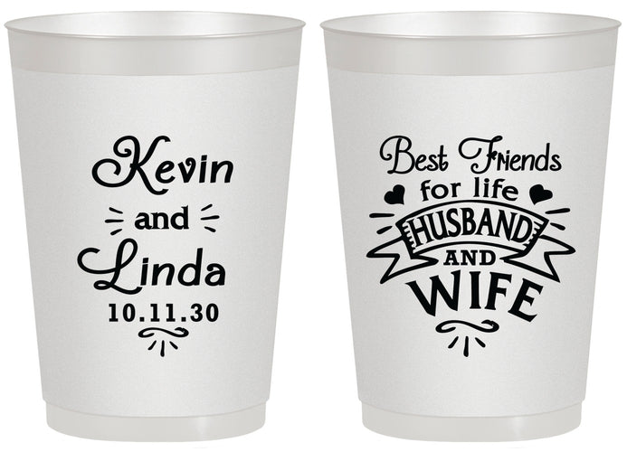 Personalized Wedding 20 oz Frosted Cups - Best Friends | 221
