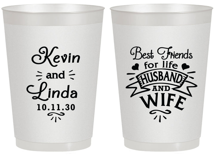 Personalized Wedding 20 oz Frosted Cups - Best Friends | 221