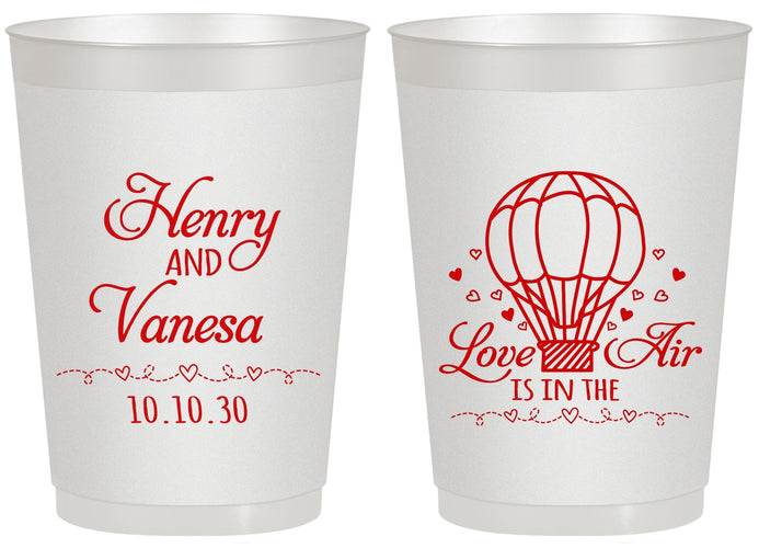 Personalized Wedding 20 oz Frosted Cups - Hot Air Balloon | 225