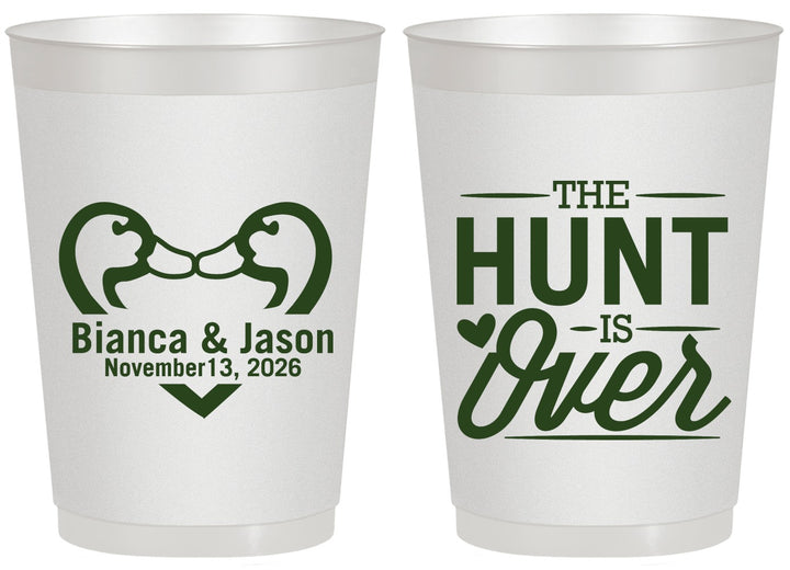 Personalized Wedding 20 oz Frosted Cups - The Hunt Is Over Duck | 227