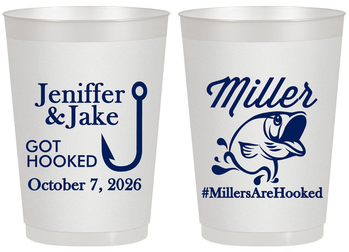 Personalized Wedding 20 oz Frosted Cups - Got Hook Fish | 230
