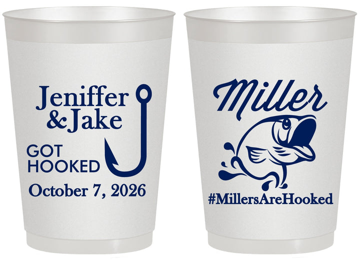 Personalized Wedding 20 oz Frosted Cups - Got Hook Fish | 230