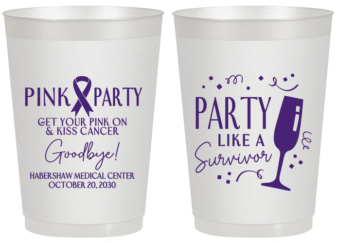 Personalized Awareness 20 oz Frosted Cups - Pink Party | 230000