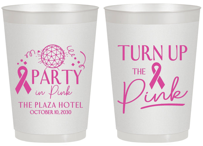 Personalized Awareness 20 oz Frosted Cups - Party In Pink | 230002