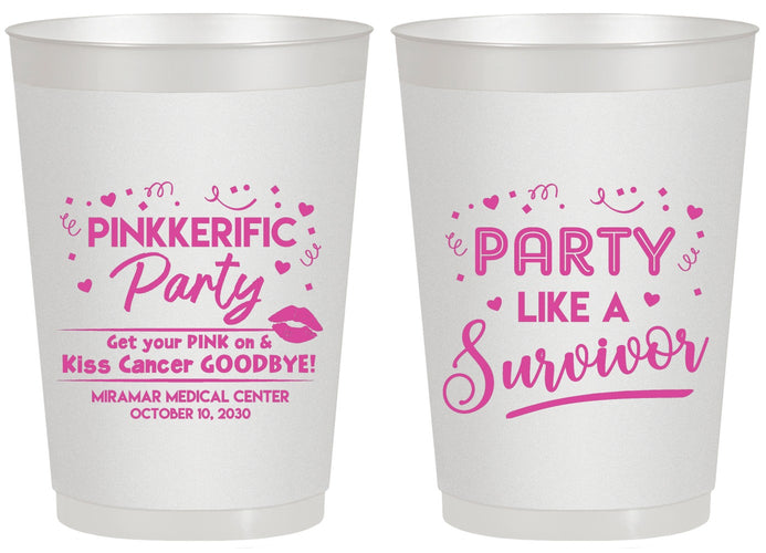 Personalized Awareness 20 oz Frosted Cups - Party Like A Survivor | 230003