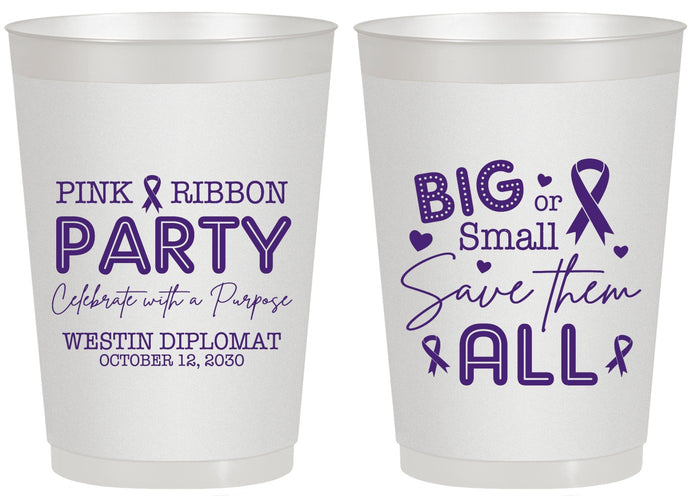 Personalized Awareness 20 oz Frosted Cups - Pink Ribbon | 230004