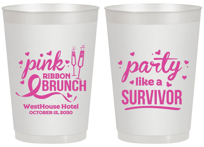 Personalized Awareness 20 oz Frosted Cups - Party Like A Survivor | 230005