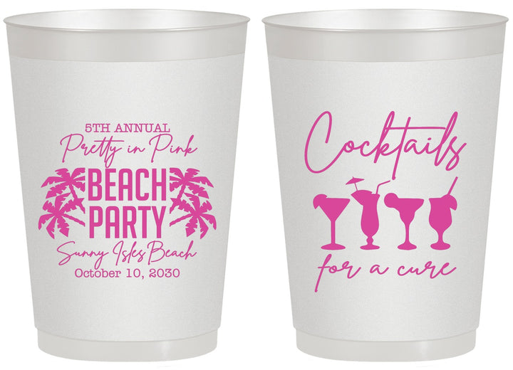 Personalized Awareness 20 oz Frosted Cups - Beach Party | 230007
