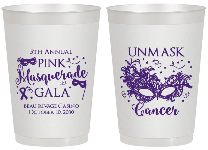 Personalized Awareness 20 oz Frosted Cups - Masquerade | 230008