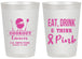 Personalized Awareness 20 oz Frosted Cups - Eat Drink Think Pink | 230009