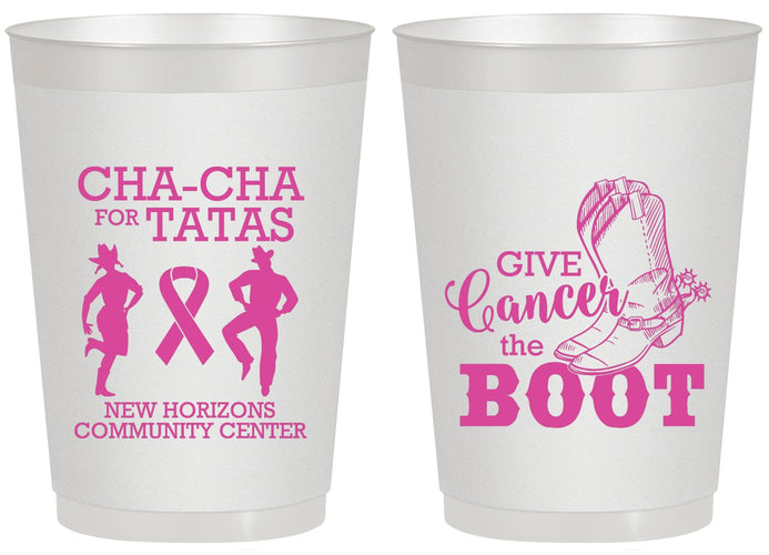 Personalized Awareness 20 oz Frosted Cups - Give Cancer A Boot | 230011