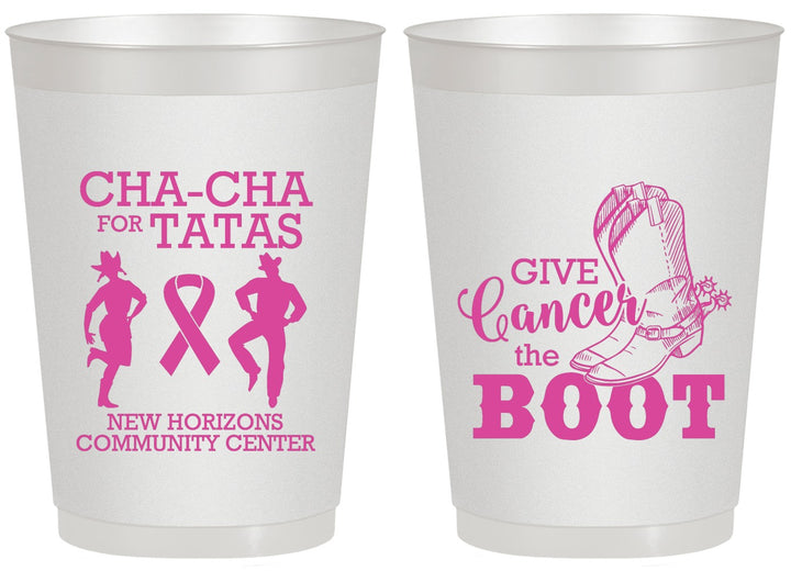 Personalized Awareness 20 oz Frosted Cups - Give Cancer A Boot | 230011