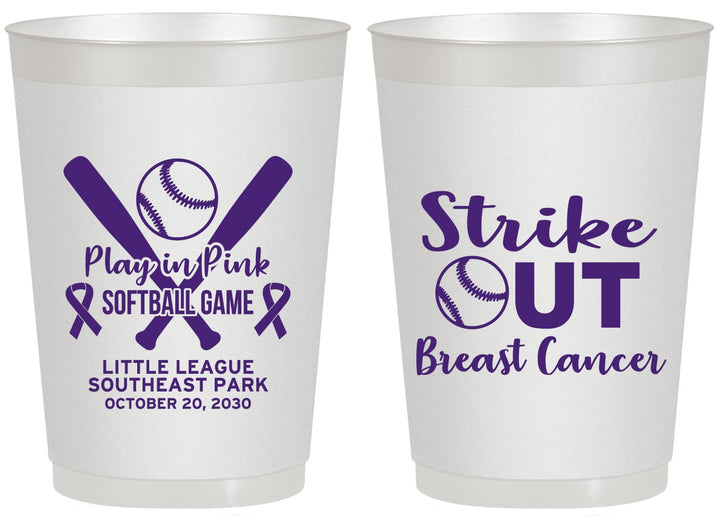 Personalized Awareness 20 oz Frosted Cups - Baseball Strick Out | 230016