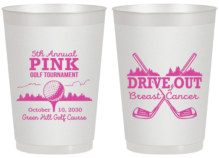 Personalized Awareness 20 oz Frosted Cups - Gold Drive Out | 230017