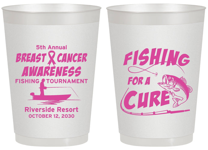 Personalized Awareness 20 oz Frosted Cups - Fishing For A Cure | 230018