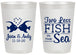 Personalized Wedding 20 oz Frosted Cups - Two Less Fish In The Sea | 231