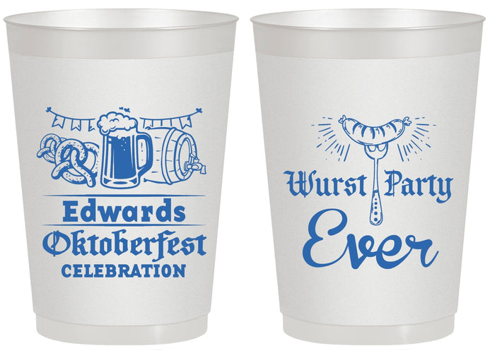 Personalized Oktoberfest 20 oz Frosted Cups - Wurst Party Ever | 240008